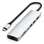 USB Type-C Hub Satechi ST-P7SS mit HDMI, USB 3.2 Gen 2, Gigabit Ethernet — 10000 Mbit/s, 4K@60Hz, Silber