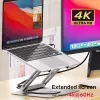 Laptop-Ständer Unitek D1109A – verstellbarer Aluminium-Ständer mit USB-C-Hub, HDMI, Gigabit-Ethernet (geeignet für 14–17 Zoll)