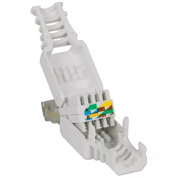 Intellinet RJ45 Modular Plug, werkzeugloser Steckverbinder, Cat5/5e/6, 22-26 AWG massive und flexible UTP-Kabel