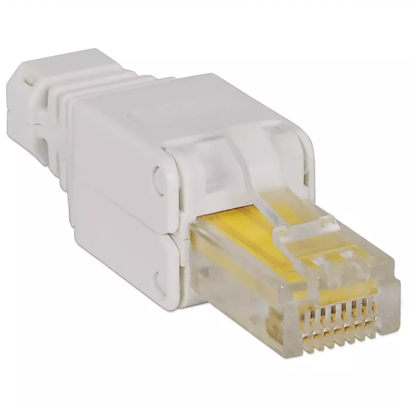 Intellinet RJ45 Modular Plug, werkzeugloser Steckverbinder, Cat5/5e/6, 22-26 AWG massive und flexible UTP-Kabel