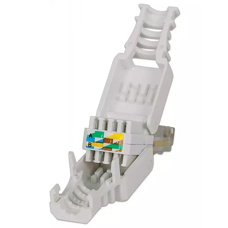 Intellinet RJ45 Modular Plug, werkzeugloser Steckverbinder, Cat5/5e/6, 22-26 AWG massive und flexible UTP-Kabel