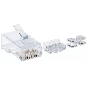 Intellinet RJ45 Modularstecker Pro Line, Cat6A, UTP, 3-zinkig, für Massivdraht, 50 µ vergoldete Kontakte, 80er-Pack
