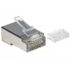 Intellinet RJ45 Modularstecker Pro Line, Cat6, STP, 3‑zinkig, für Massiv- und Litzenleiter, 50 µ vergoldete Kontakte, 90 Stück