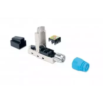 Intellinet Cat8.1 40G geschirmter werkzeugloser RJ45 Modularstecker Blau Stecker