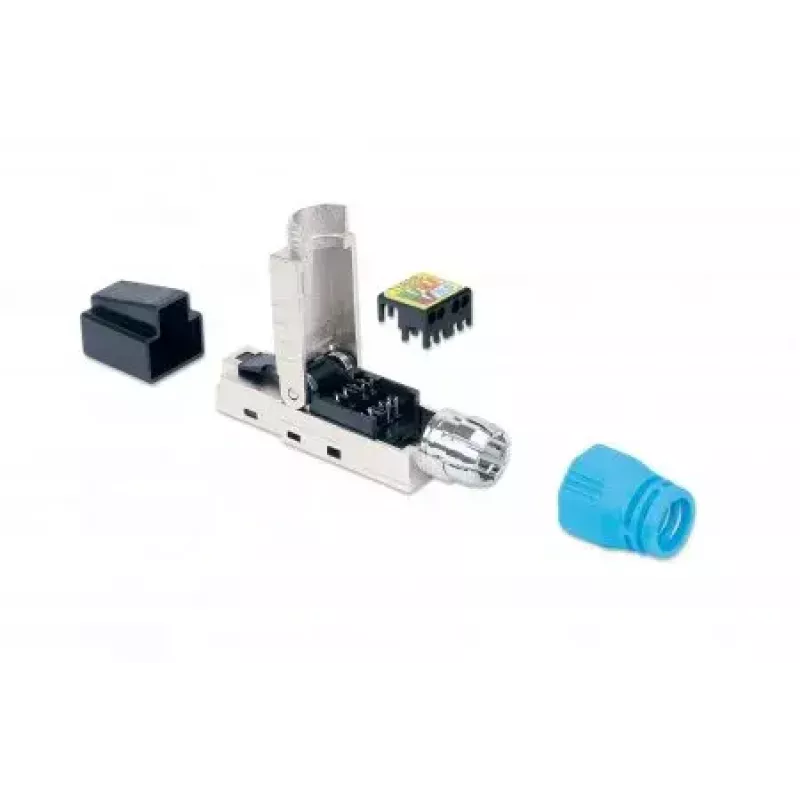 Intellinet Cat8.1 40G geschirmter werkzeugloser RJ45 Modularstecker Blau Stecker