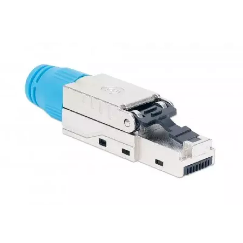 Intellinet Cat8.1 40G geschirmter werkzeugloser RJ45 Modularstecker Blau Stecker