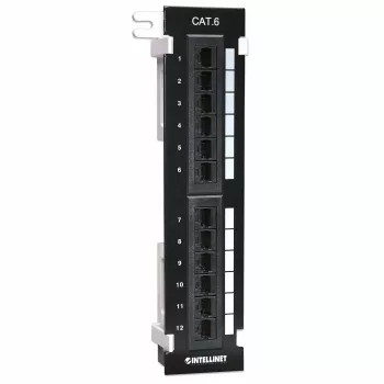 Intellinet Patch Panel, Cat6, Wandmontage, UTP, 12 Ports, Schwarz