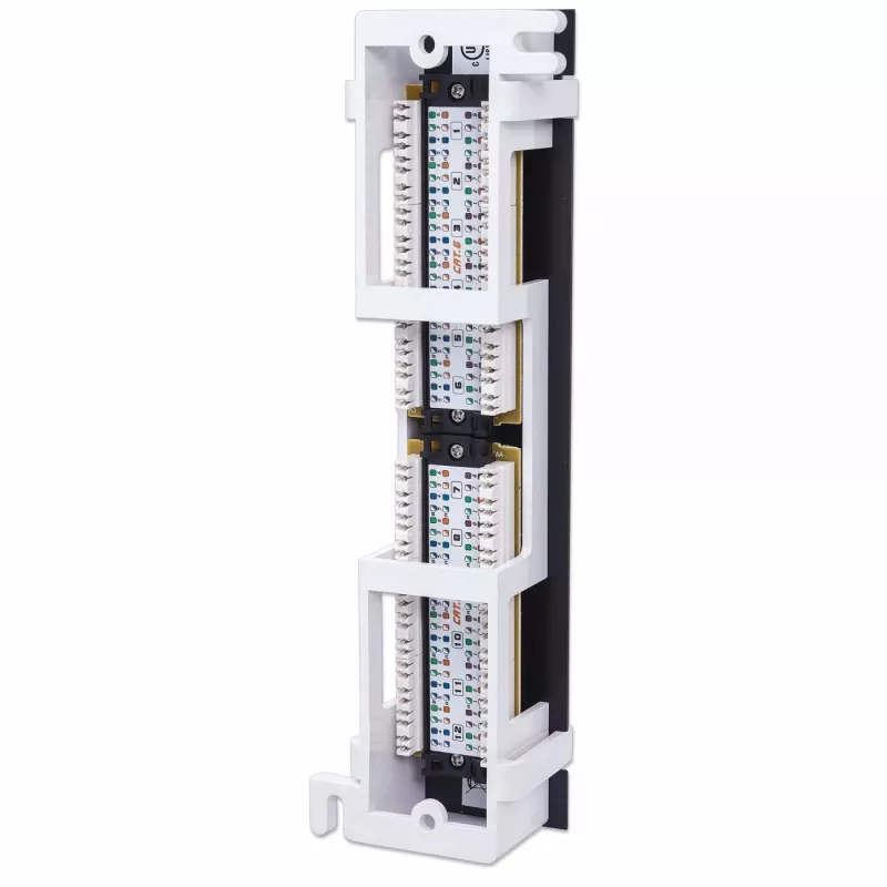 Intellinet Patch Panel, Cat6, Wandmontage, UTP, 12 Ports, Schwarz