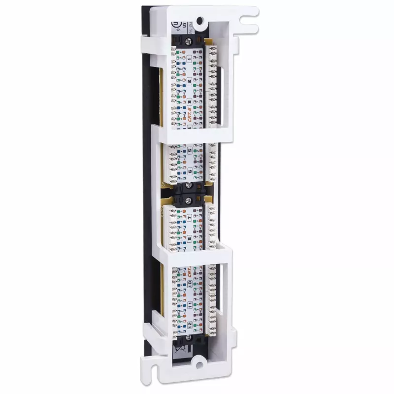 Intellinet Patch Panel, Cat6, Wandmontage, UTP, 12 Ports, Schwarz