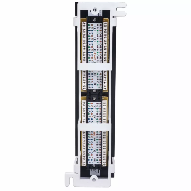 Intellinet Patch Panel, Cat6, Wandmontage, UTP, 12 Ports, Schwarz