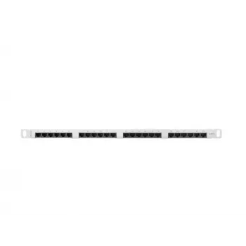 Patchpanel LANBERG PPU6-0024-S, 24‑Port Cat6, Metall, 0,5 HE, 440×22,3×99 mm