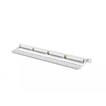 Patchpanel LANBERG PPU6-0024-S, 24‑Port Cat6, Metall, 0,5 HE, 440×22,3×99 mm
