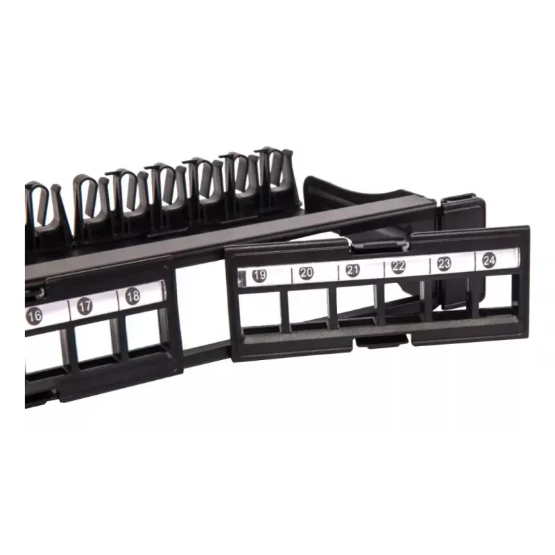 Techly Modularer Patchpanel 24 Plätze UTP mit herausnehmbaren Modulen 1HE Schwarz