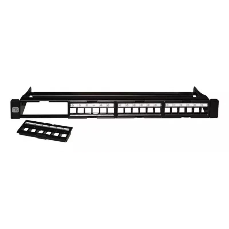 Techly Modularer Patchpanel 24 Plätze UTP mit herausnehmbaren Modulen 1HE Schwarz