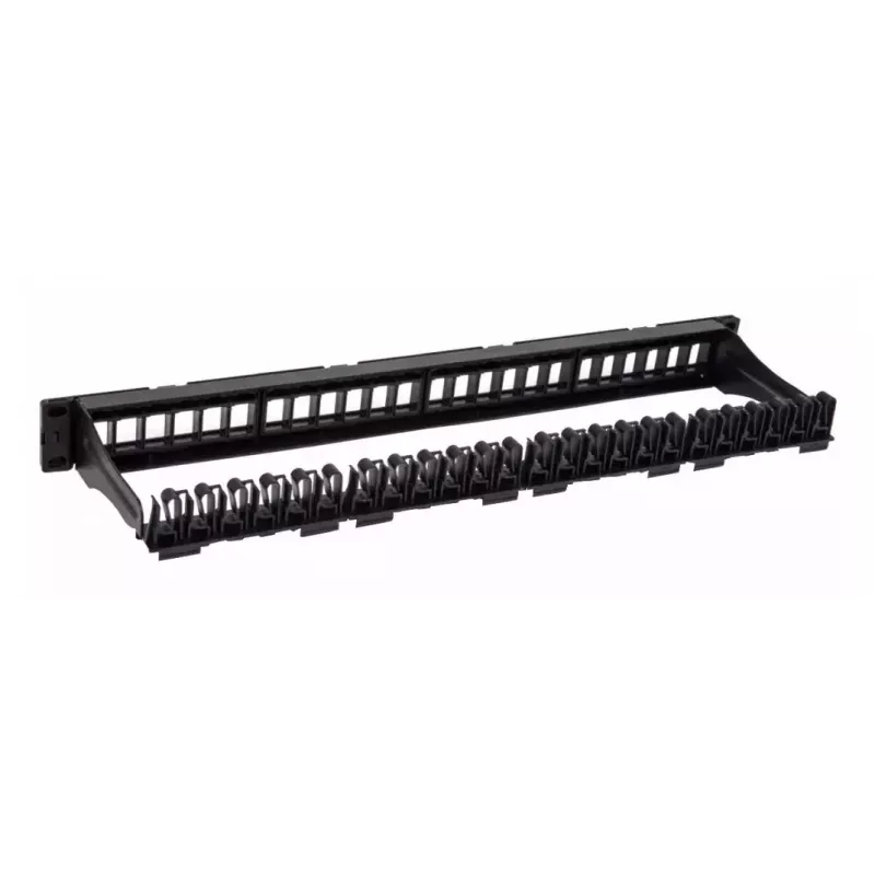Techly Modularer Patchpanel 24 Plätze UTP mit herausnehmbaren Modulen 1HE Schwarz