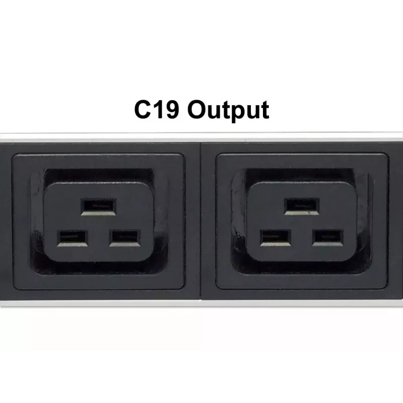 Intellinet 19 Zoll 1U Rackmount 8-fach C19 Power Distribution Unit (PDU) mit abnehmbarem Netzkabel und rückseitigem C20 Eingang