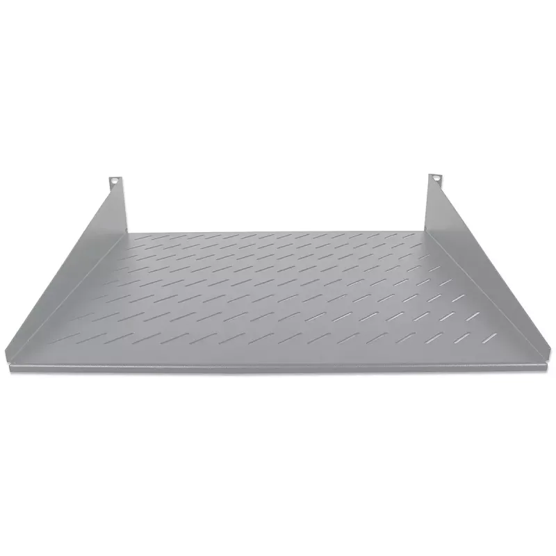 Intellinet 19-Zoll-Auslegerregal, 2HE, 2-Punkt-Frontmontage, 400mm Tiefe, belüftet, max. 25kg, Grau, Drei Jahre Garantie