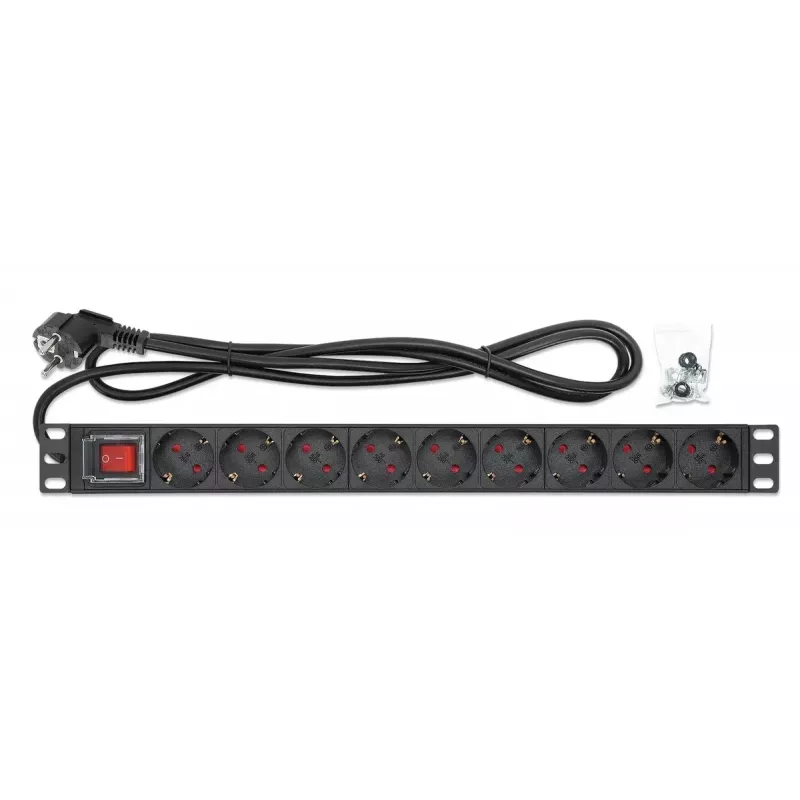 Intellinet 19 Zoll 1U Rackmount 9-fach PDU 16A Ein/Aus 2m Netzkabel