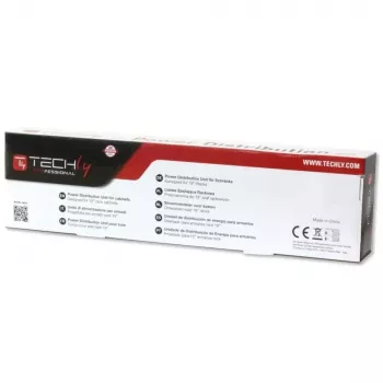 Techly I-CASE STRIP-16SH Steckdosenleiste (PDU) 6 AC-Ausgänge 1.5HE Schwarz, Silber