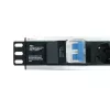 Techly I-CASE STRIP-16SH Steckdosenleiste (PDU) 6 AC-Ausgänge 1.5HE Schwarz, Silber