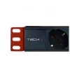 Techly Mehrfachsteckdose 8 Steckdosen für Rack 19 Zoll C14-Stecker 1 HE Schwarz Rot