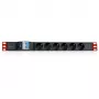 Techly I-CASE STRIP-61UD power distribution unit (PDU) 6 AC outlet(s) 1U Schwarz, Red
