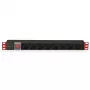 Techly I-CASE STRIP-18C20 Stromverteilungseinheit (PDU) 8 AC-Ausgang/Ausgänge 1U Schwarz, Rot