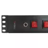Techly 8-fach 19 Zoll Rack Power Strip mit 8 EIN/AUS-Schaltern 1,5HE