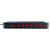 Techly 8-fach 19 Zoll Rack Power Strip mit 8 EIN/AUS-Schaltern 1,5HE