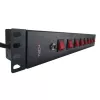 Techly 8-fach 19 Zoll Rack Power Strip mit 8 EIN/AUS-Schaltern 1,5HE