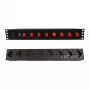 Techly 8-fach 19 Zoll Rack Power Strip mit 8 EIN/AUS-Schaltern 1,5HE