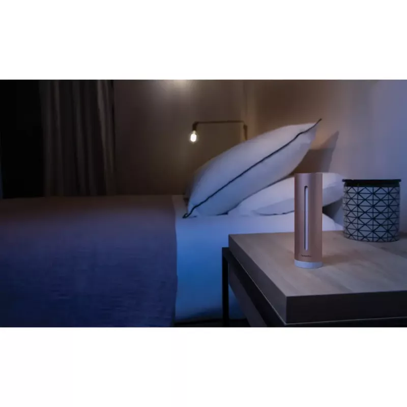 Innenraumluftqualitätsmonitor Netatmo Smart Indoor Air Quality Monitor — CO2 0–5000 ppm, Temperatur 0–50 °C, Lärm, WLAN/Bluetooth, Netzbetrieb, Aluminium, Roségold