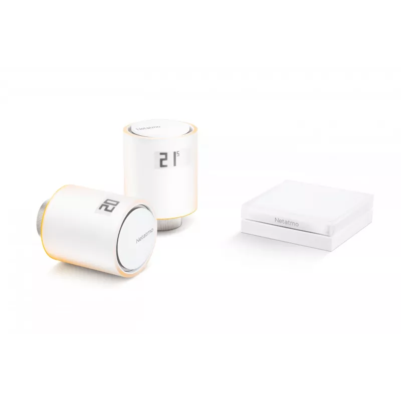 Netatmo Starter Pack - Smart Radiator Valves, Weiß, 0 - 50 °C, 2400 MHz, 100 m, 5 - 30 °C, °C