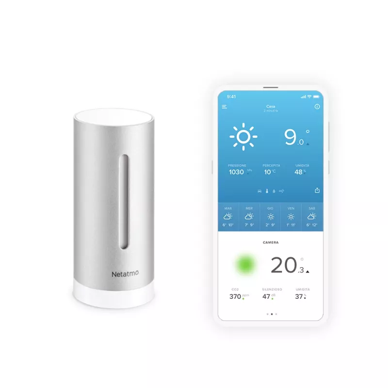 Netatmo Zusätzliches Smartes Innenmodul, Kabellos, 0,3°, 3%, Duraluminium, Aluminium, AAA