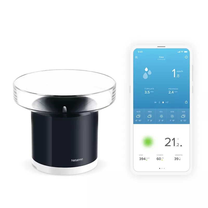 Netatmo Smart Regenmesser, Batterie, AAA, 1,5 V, 130 mm, 130 mm, 110 mm