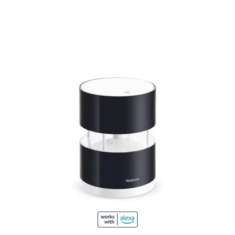 Netatmo Smart Anemometer, Windgeschwindigkeit, Kabellos, Wi-Fi, 0 - 45 m/s, 100 m, Schwarz, Transparent