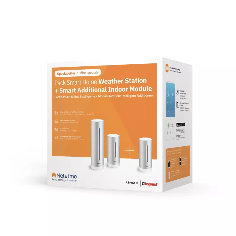 Netatmo Indoor Pack „Smart Home Wetterstation + Zusätzliches Smart Indoor Modul“