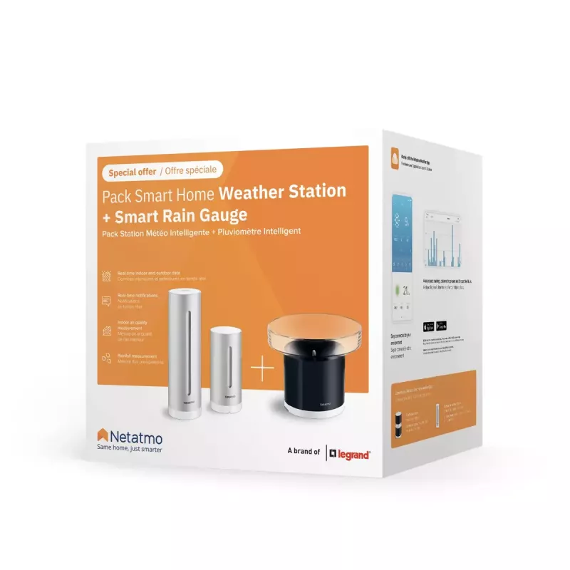 Netatmo Rain Pack „Smart Home Wetterstation + Smart Regenmesser“