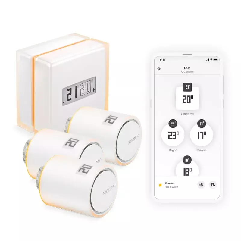 Netatmo Pack: Smart Thermostat + 3 zusätzliche Smart-Heizkörperventile