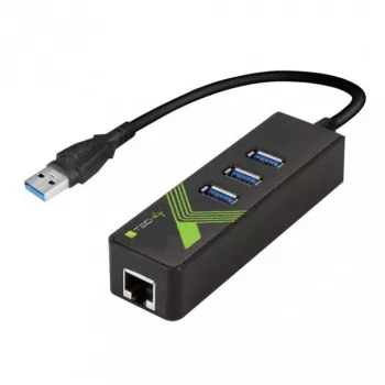 Techly IDATA USB-ETGIGA-3U2 Laptop-Dock/Port-Replikator USB 3.2 Gen 1 (3.1 Gen 1) Typ-A Schwarz