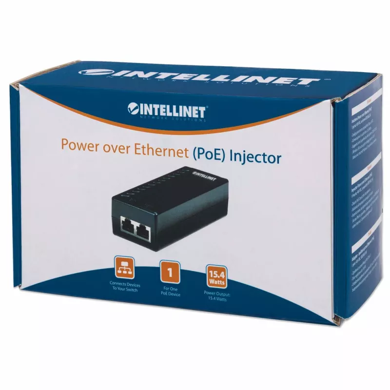 Intellinet Power over Ethernet (PoE) Injektor, 1 Port, 48 V DC, IEEE 802.3af-kompatibel