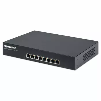 Intellinet 8-Port Gigabit Ethernet PoE+ Switch, 8 x PoE-Ports, IEEE 802.3at/af Power-over-Ethernet (PoE+/PoE), Endspan, Desktop, Box