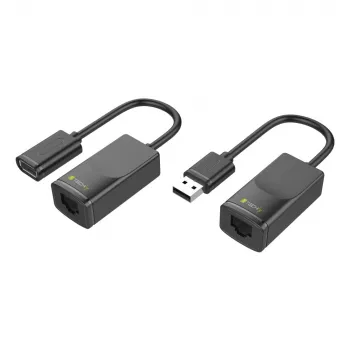 Techly IUSB-EXTENDTY2 Kabeladapter RJ-45 USB 2.0 Typ-A schwarz