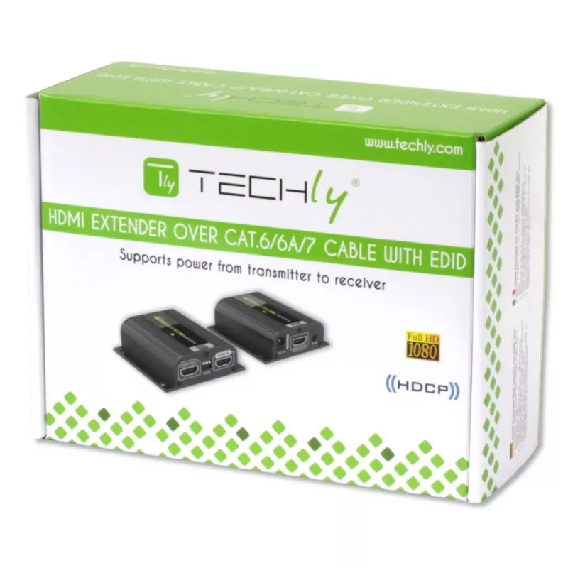 Techly IDATA EXT-E70POED AV-Extender AV-Sender & -Empfänger Schwarz