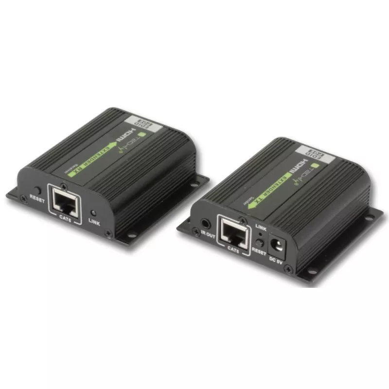 Techly IDATA EXT-E70POED AV-Extender AV-Sender & -Empfänger Schwarz