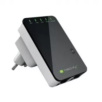 Techly Wandsteckdosen-WLAN-Router 300N Wi-Fi 4