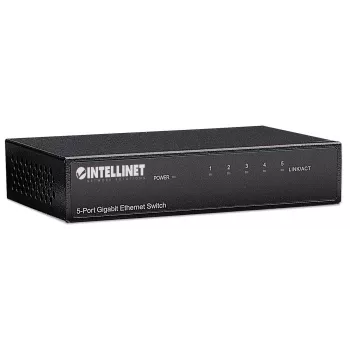 Intellinet 5-Port Gigabit Ethernet Switch, Desktop-Größe, Metallgehäuse, IEEE 802.3az (Energy Efficient Ethernet)