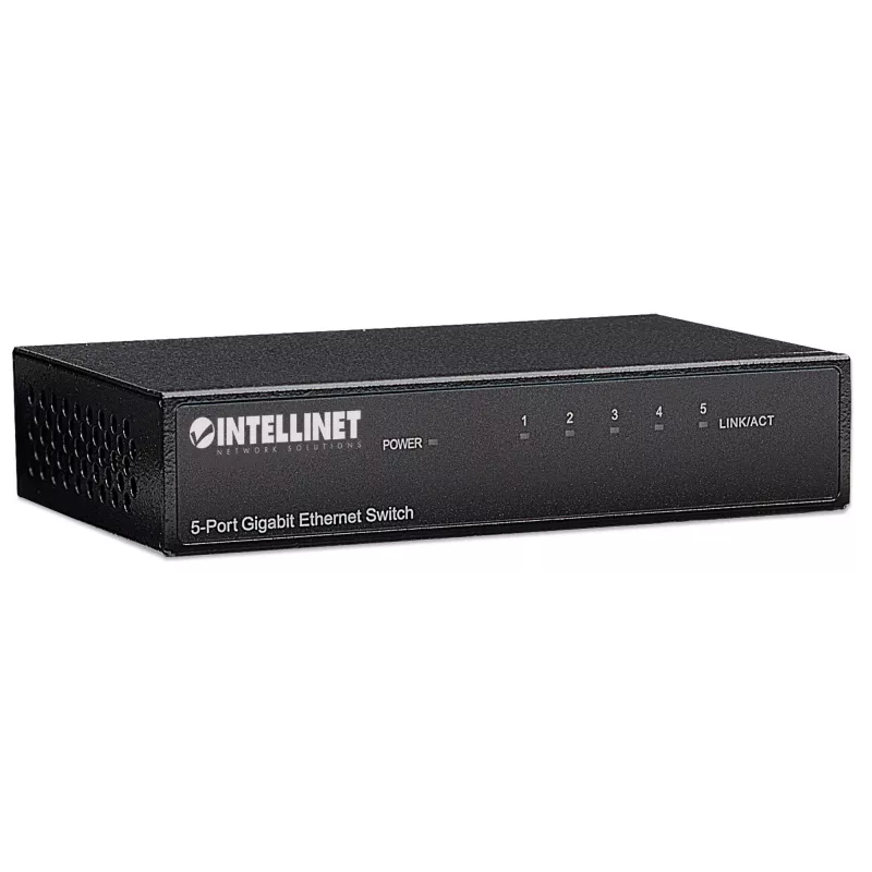 Intellinet 5-Port Gigabit Ethernet Switch, Desktop-Größe, Metallgehäuse, IEEE 802.3az (Energy Efficient Ethernet)