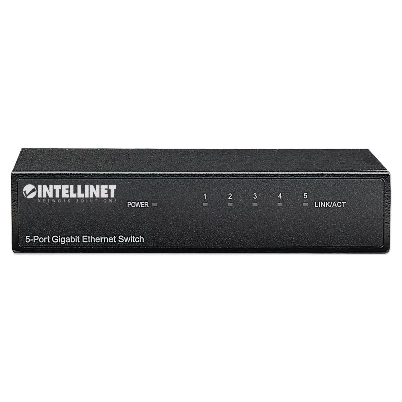 Intellinet 5-Port Gigabit Ethernet Switch, Desktop-Größe, Metallgehäuse, IEEE 802.3az (Energy Efficient Ethernet)
