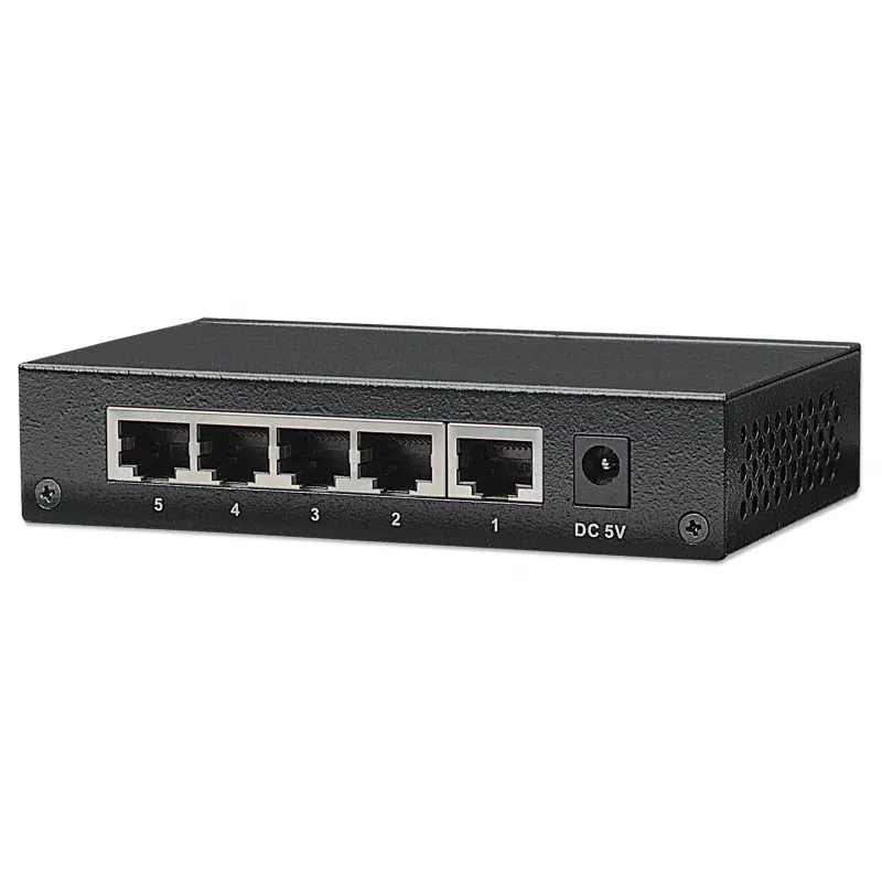 Intellinet 5-Port Gigabit Ethernet Switch, Desktop-Größe, Metallgehäuse, IEEE 802.3az (Energy Efficient Ethernet)